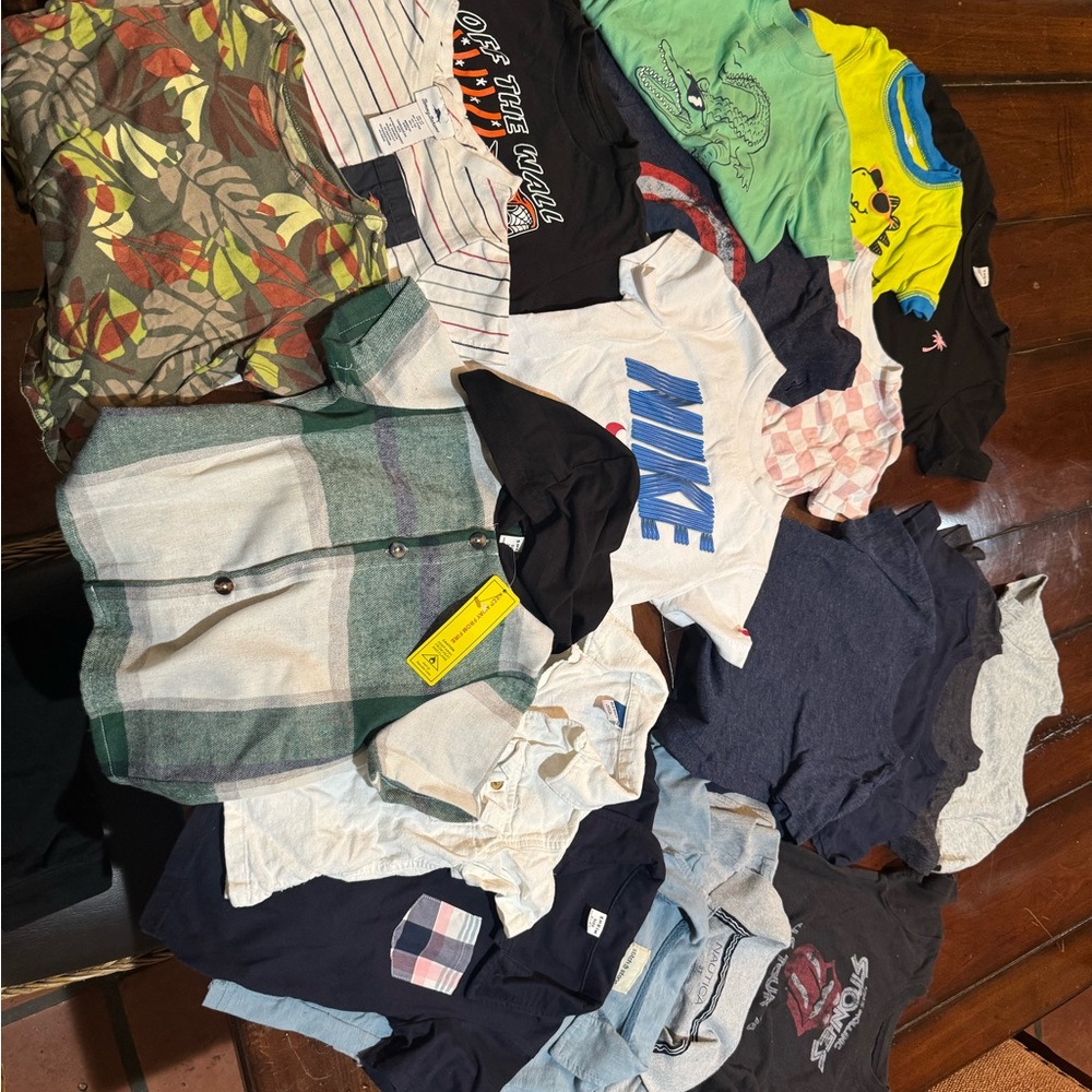 HUGE LOT of Boy Tees Mixed Clothing Bundle with Graphic Tees and Shirts